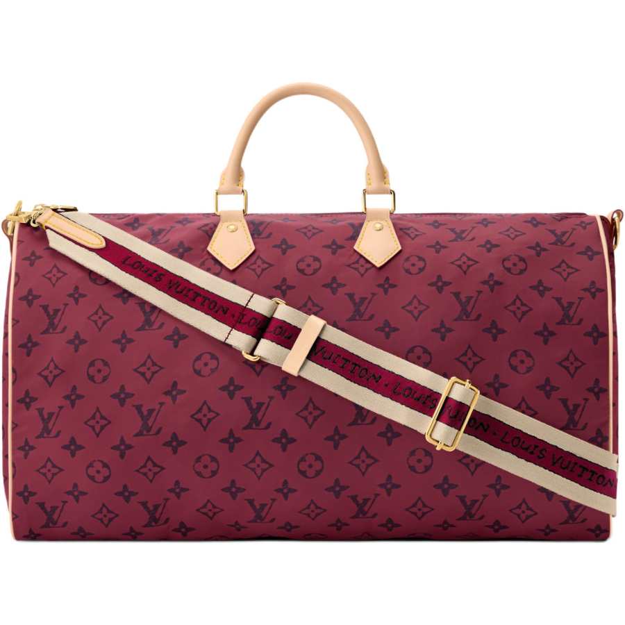 LOUIS VUITTON Grace Coddington Collaboration Catogram Kitten Keepall Polyamide Travel Bag Women's Rose Red