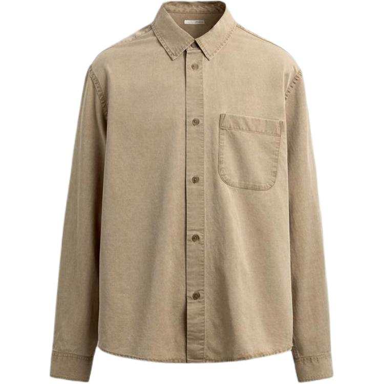 ZARA ZARA Shirts Men's Tan Lapel Moderate