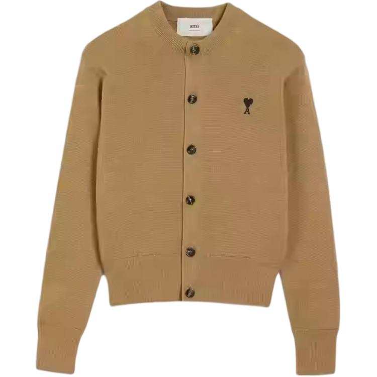 AMIPARIS Ami Paris Heart logo Button Wool Cardigan