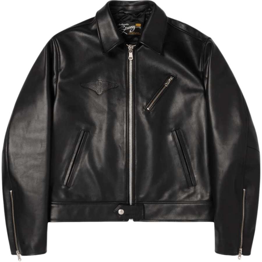 Stussy FW25 BIKER JACKET Leather Jacket Unisex