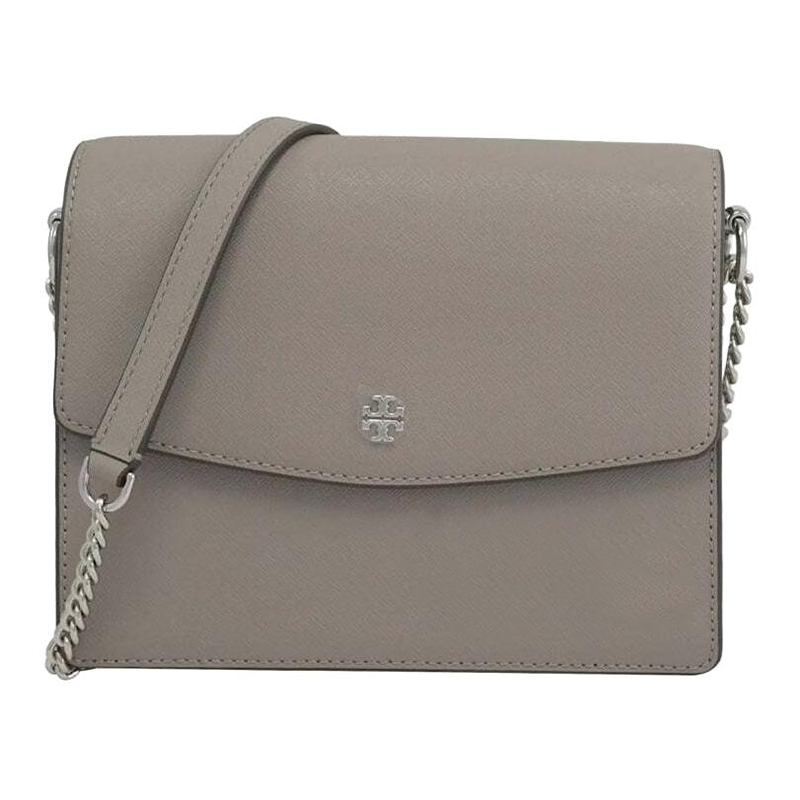 TORY BURCH Saffiano Leather Shoulder Bag, Crossbody Bag Women's Light Purple Gray
