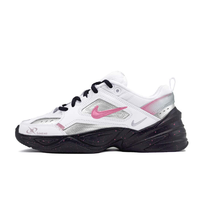 Nike Nike M2K Tekno Berry Pink Party Abrasion Resistant Breathable Height Increasing Low top Chunky Sneakers Women's