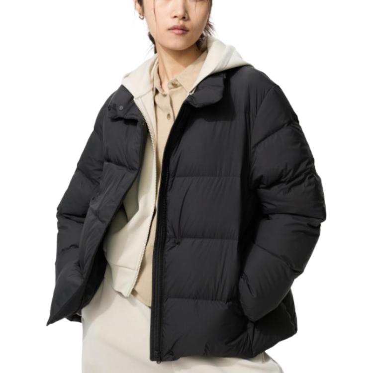UNIQLO Down Jackets Women's Black Stand Collar Moderate