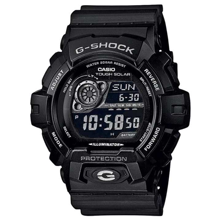 CASIO CASIO G SHOCK 200m Waterproof Solar Quartz Movement Plastic Strap Watch Men's Watches Black Dial