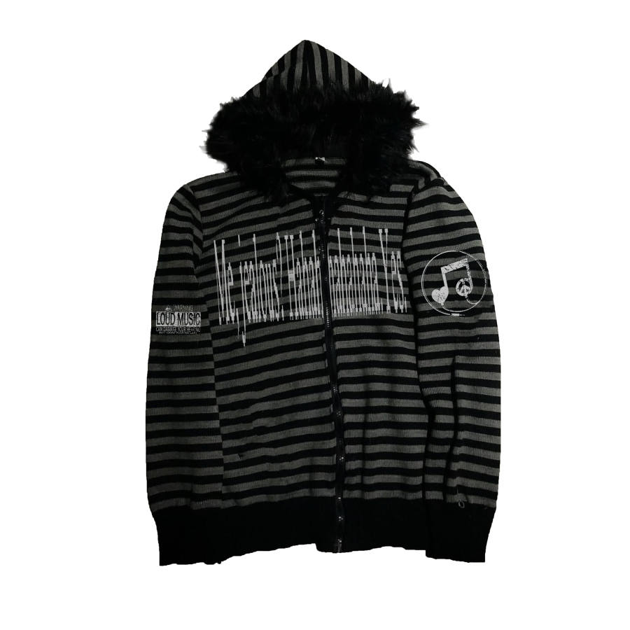 PAIKI Knitwear Unisex Black Hooded Moderate Cardigan