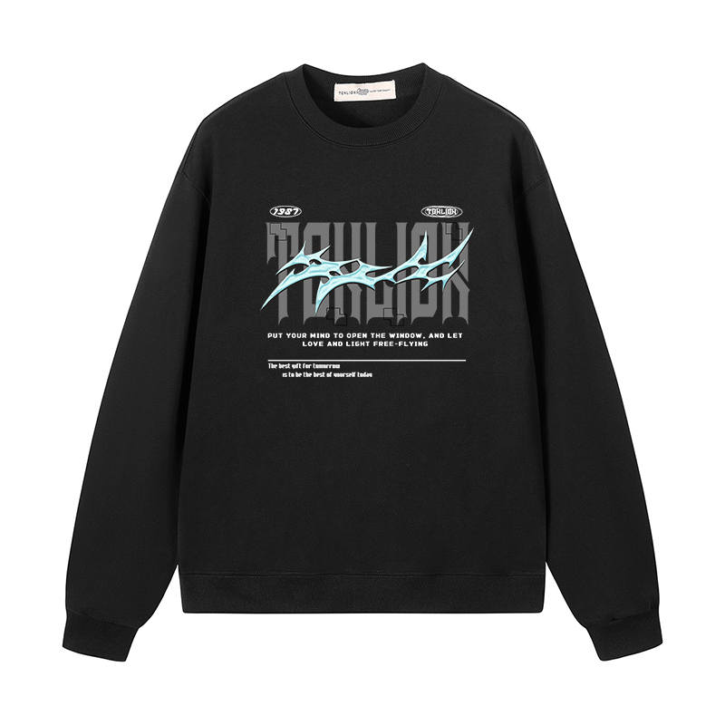 Tonlion Sweatshirts Unisex Crew Neck Moderate Heavyweight