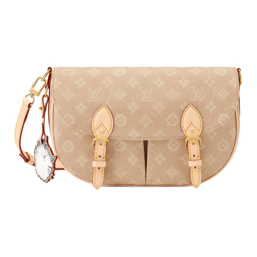 LOUIS VUITTON X Grace Coddington Collaboration Catogram Kitten Meowgram Coated Canvas Crossbody Bag, Shoulder Bag