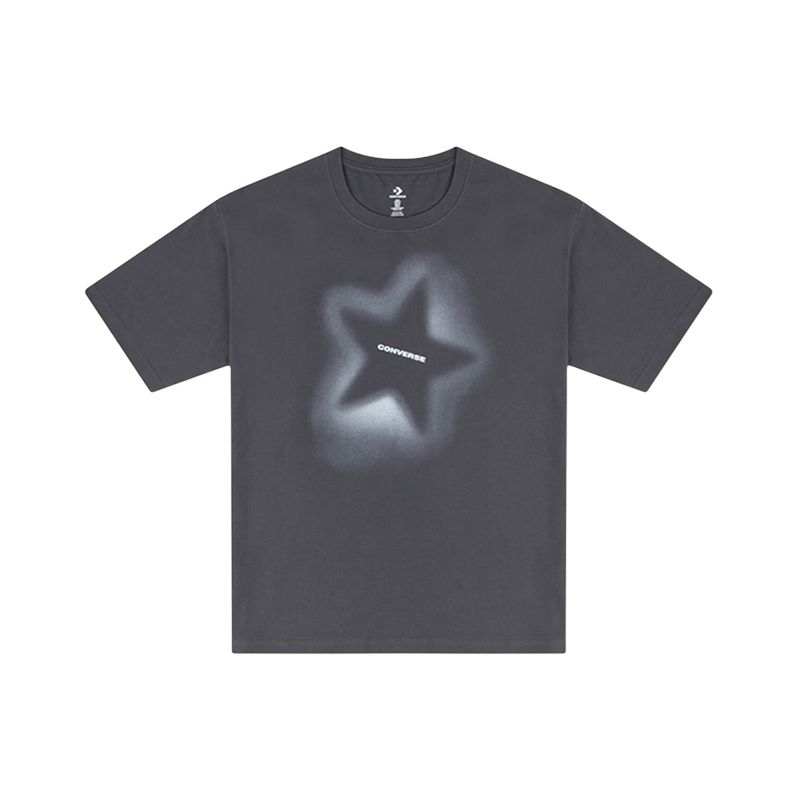 Converse Converse T Shirts Men's Gray Crew Neck Moderate