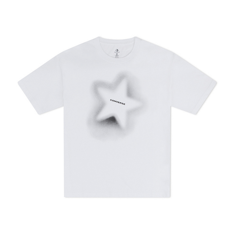 Converse Converse T Shirts Men's White Crew Neck Moderate