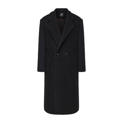 DESATURATE Coats Unisex Black Suit Collar Moderate