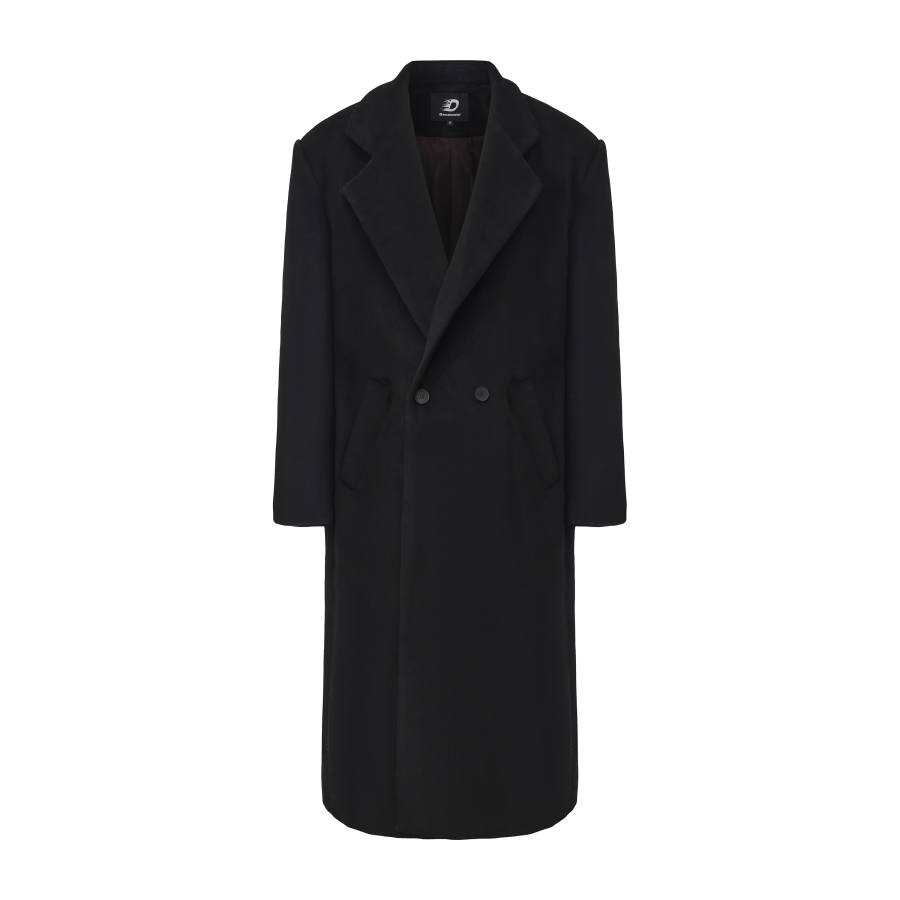 DESATURATE Coats Unisex Black Suit Collar Moderate