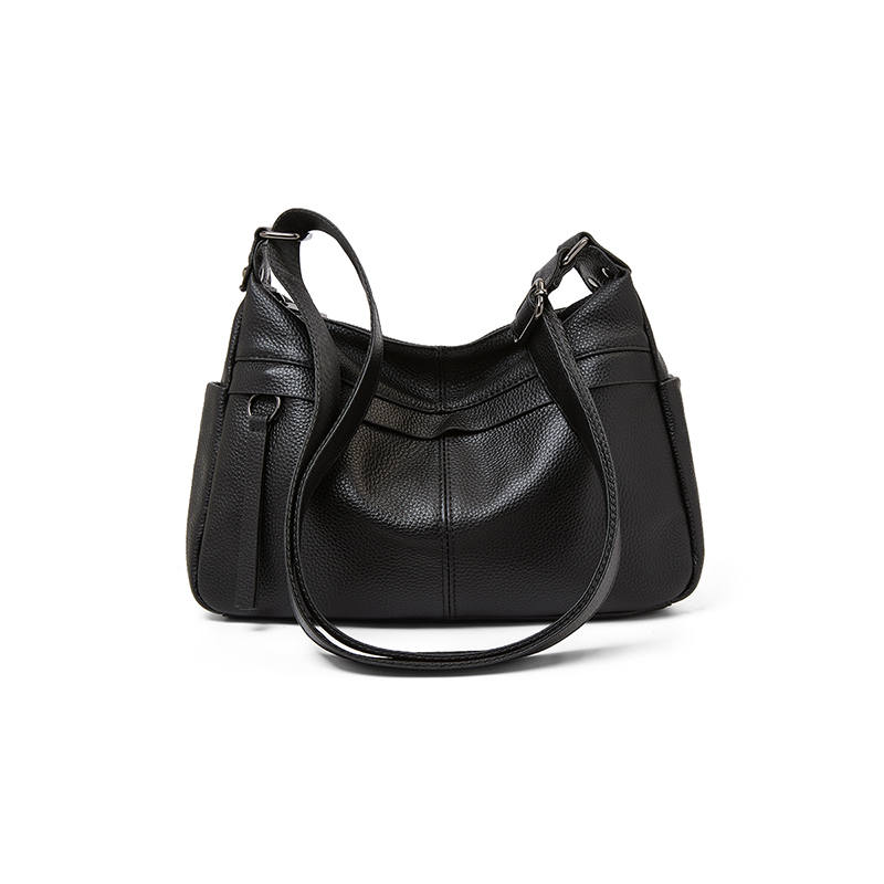 LAORENTOU Top Grain Cow Leather Crossbody Bags Regular Women's Black
