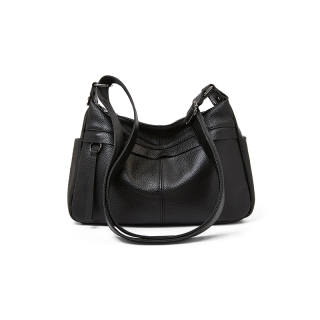 LAORENTOU Top Grain Cow Leather Crossbody Bags Regular Women's Black