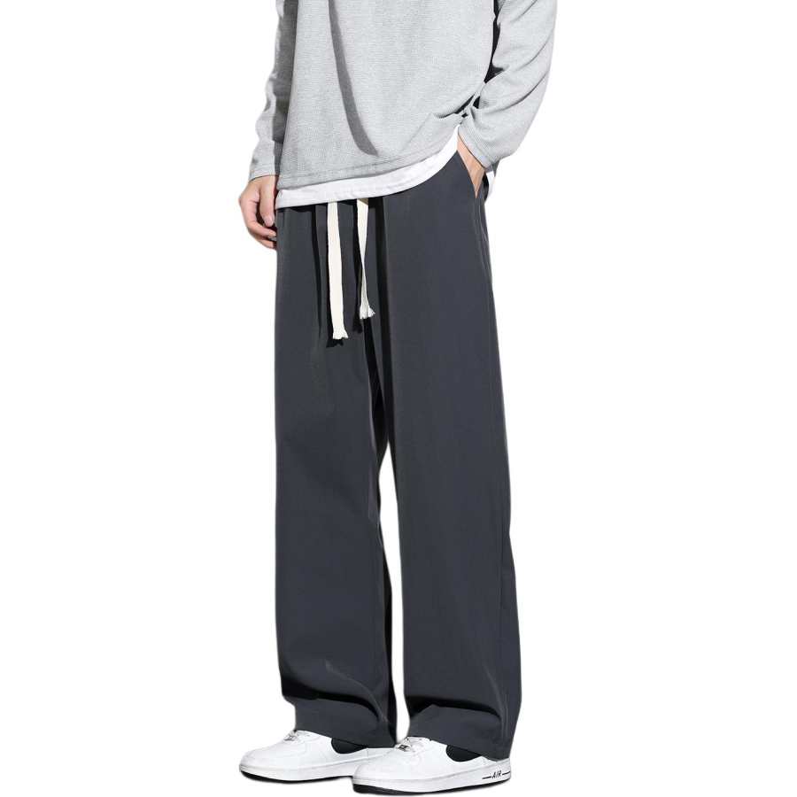 Tonlion Casual Pants Unisex Moderate Straight Fit Pants