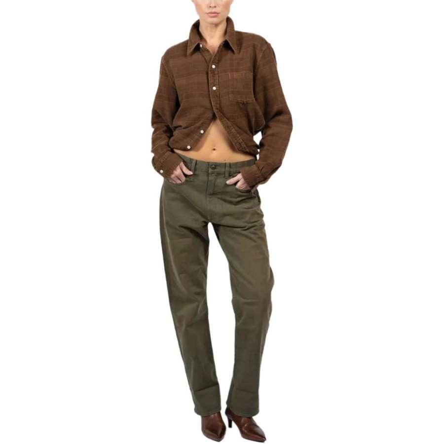 R13 R13 cuffed-hem cotton jeans