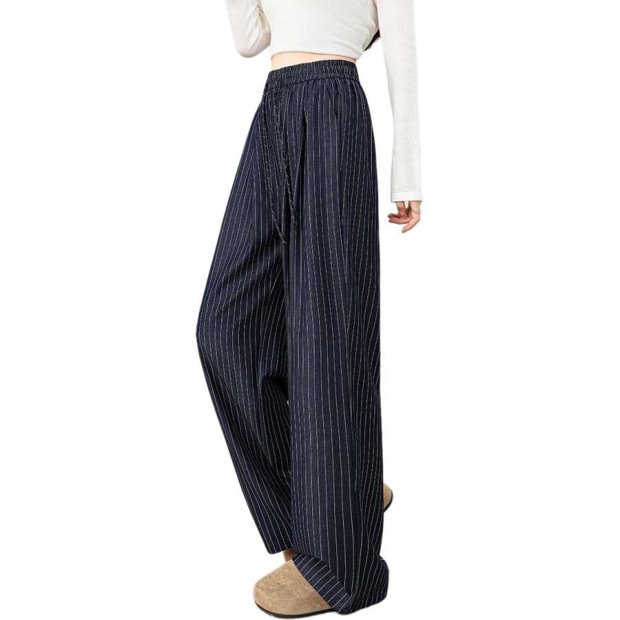 BALENO Casual Pants Women's Navy Blue Moderate Wide Leg Pants