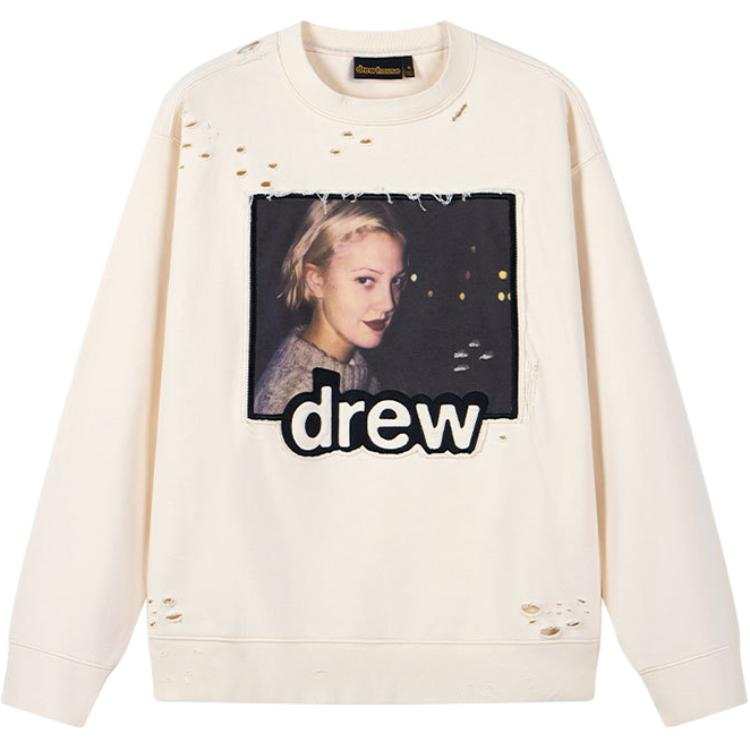 Drew house Sweatshirts Unisex Bone White Crew Neck Moderate