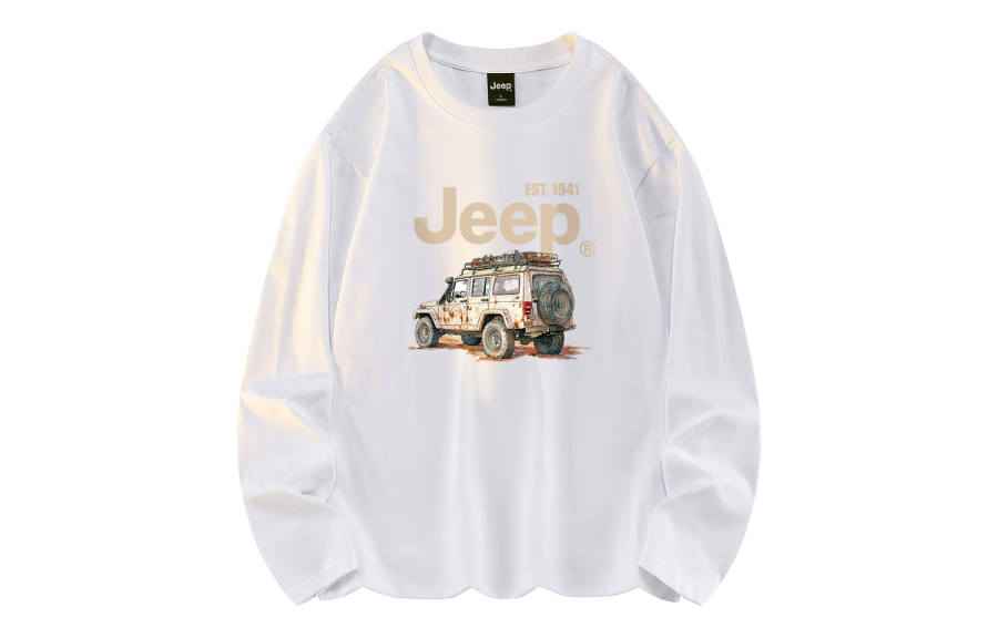 Jeep T Shirts Unisex Crew Neck Moderate Straight Fit