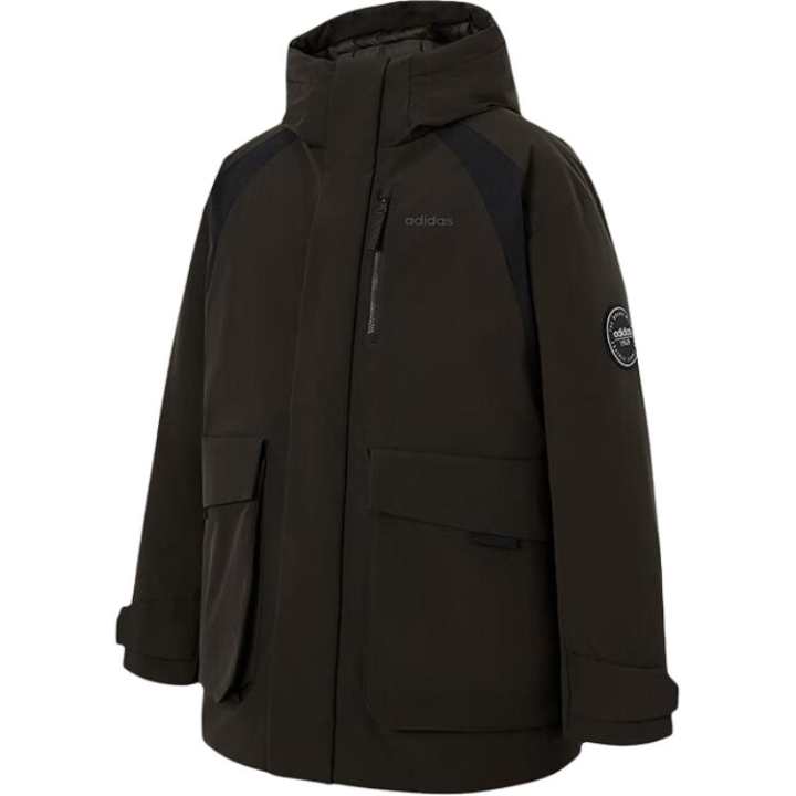 Adidas Adidas Down Jackets Men's Dark Umber Hooded Thickened