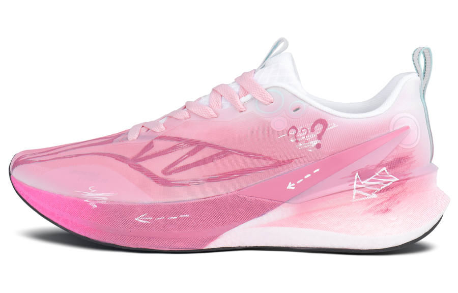 Li-Ning Li Ning Red Hare 8PRO Cushioning Slip Resistant Impact Resistant Low top Running Shoes Unisex Pink