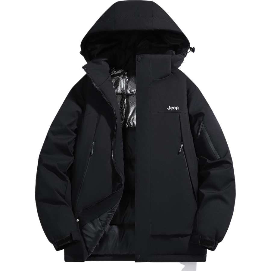 Jeep Jeep Puffer Jackets Unisex Hooded Thickened Puffer Jacket