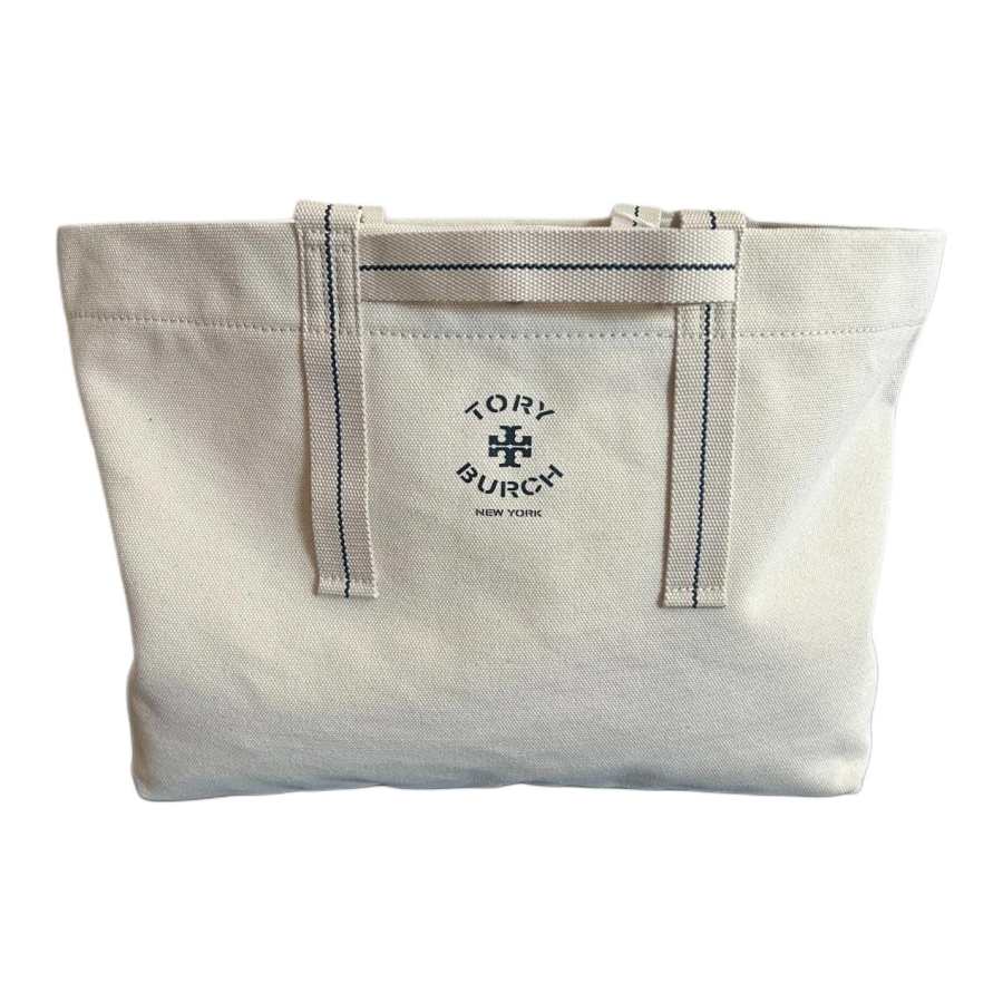 TORY BURCH Canvas One Shoulder Handbag Large Women's Ecru