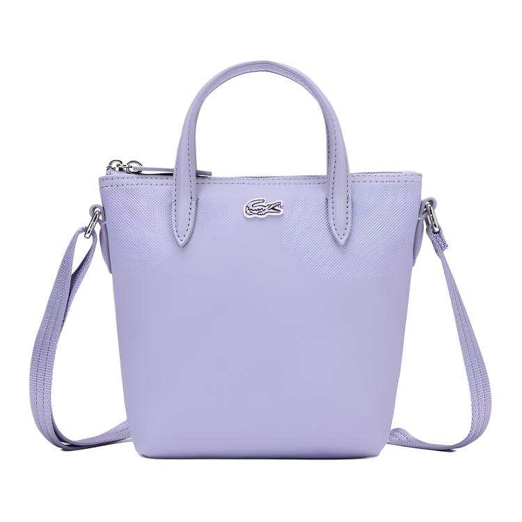 LACOSTE Pique Fabric Tote Handbag Mini Women's Purple