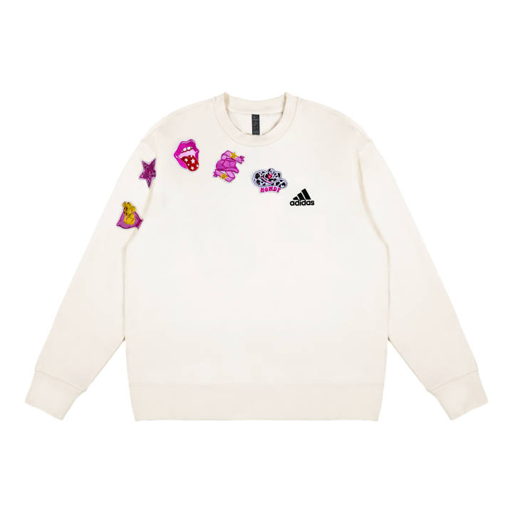 Adidas Adidas LABEL Sweatshirts Unisex White Crew Neck Moderate Regular