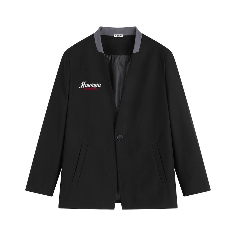 HUANQIU Business Suits Unisex Collarless Moderate Business Suit