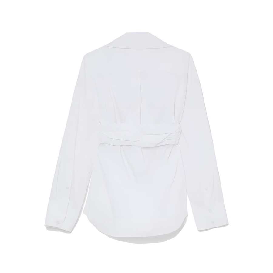 Alexander Wang Shirts Women's White Lapel Moderate Nipped In Waist