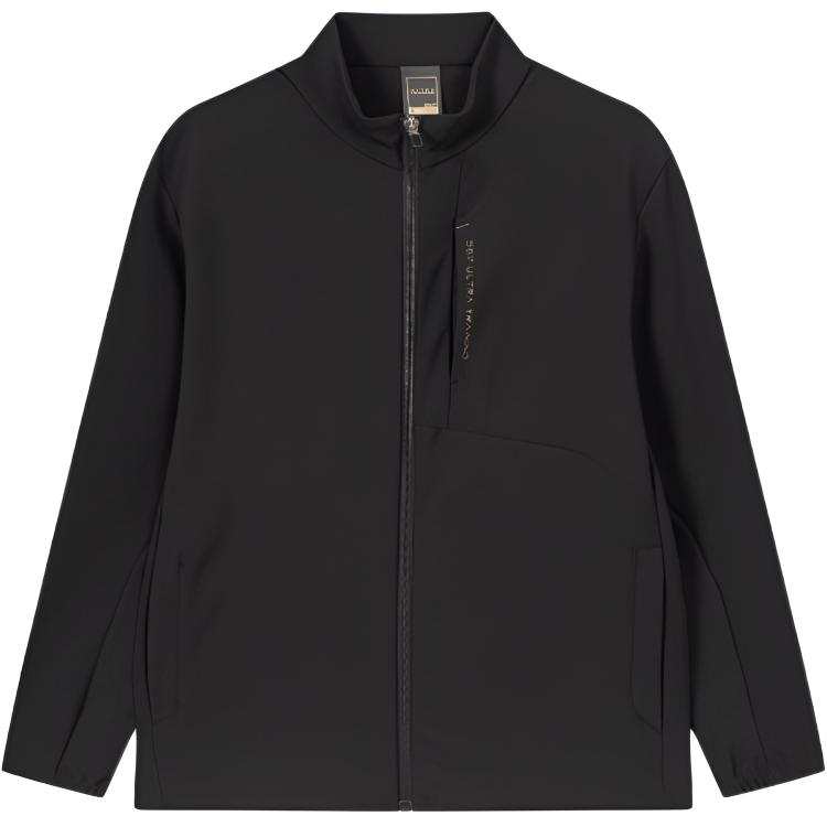 361° Trench Coats Men's Super Black Stand Collar Moderate