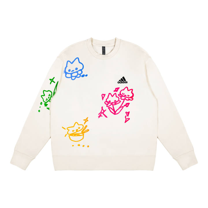 Adidas Adidas Sweatshirts Unisex White Crew Neck Moderate Regular