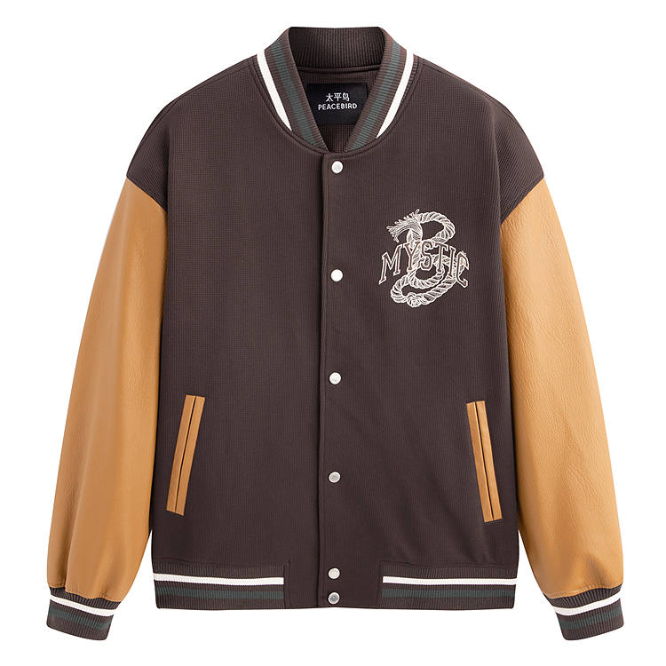 PEACEBIRD MEN PEACEBIRD MEN Deep Chocolate Baseball Jacket Men's