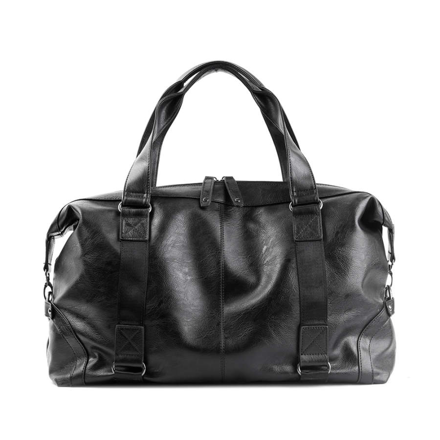 LAORENTOU Synthetic Leather Travel Bag Unisex Black/Gray