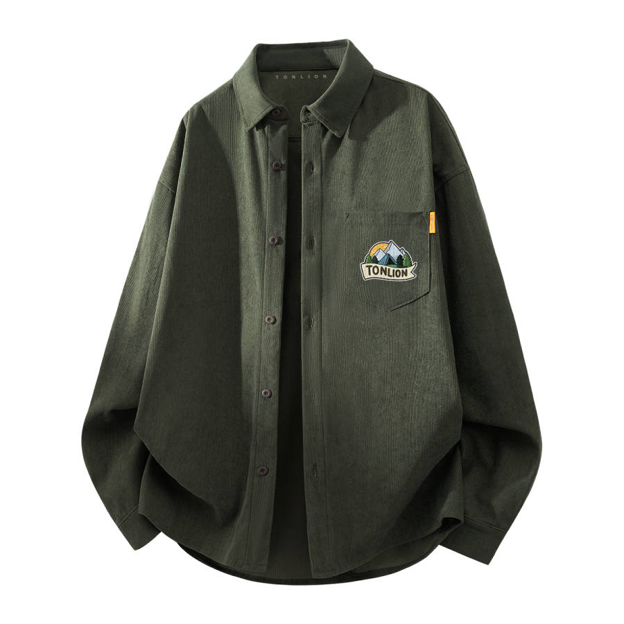 Tonlion Shirts Unisex Lapel Moderate Shirt