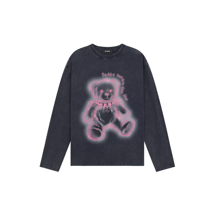 WE11DONE Long Sleeved T Shirt Unisex Marine