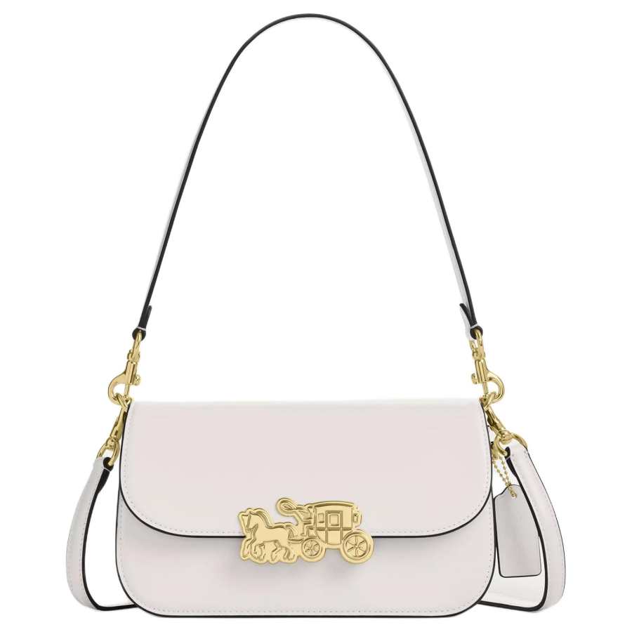 COACH Harper Bright Refined Calfskin Crossbody Bag, Shoulder Bag Medium Women's Chalk White