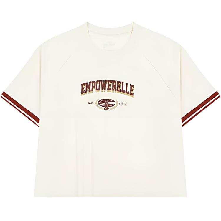 361° T Shirt Women's Cream White/Crimson Red