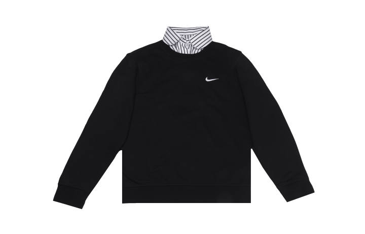 Nike Nike Club Sweatshirts Men's Black Lapel Thickened Mock Two Piece