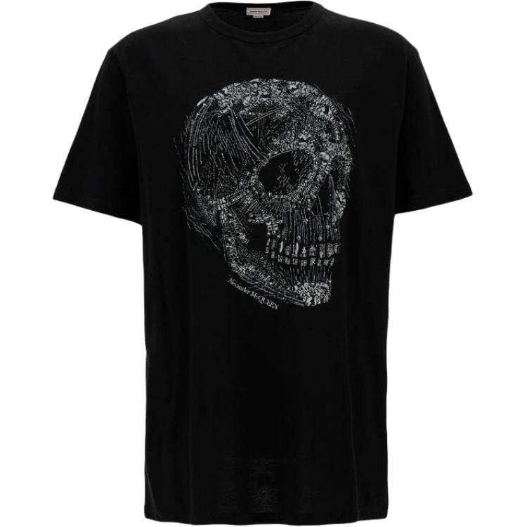 Alexander McQueen Crystal Skull Crewneck T Shirt