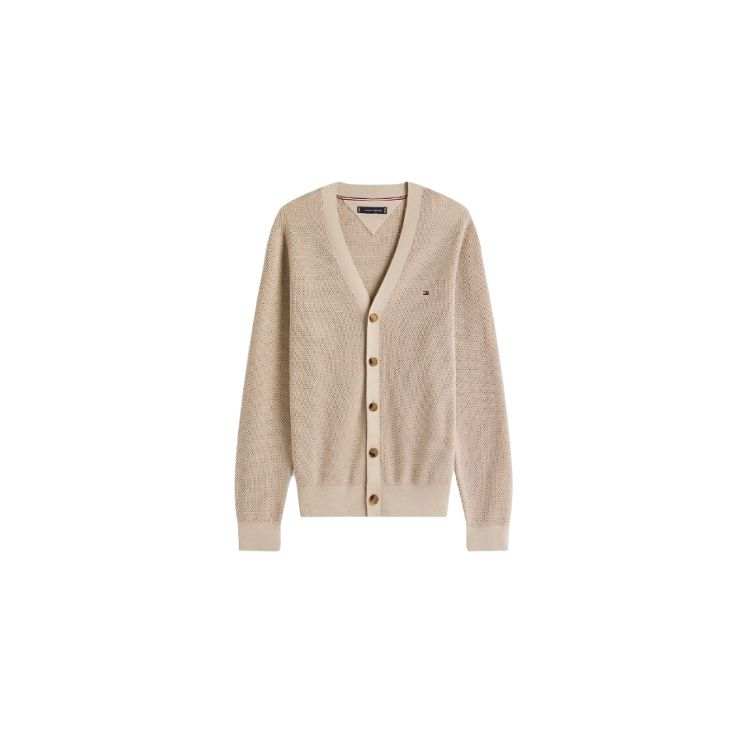 Tommy Hilfiger Knitwear Men's Khaki V Neck Moderate Cardigan