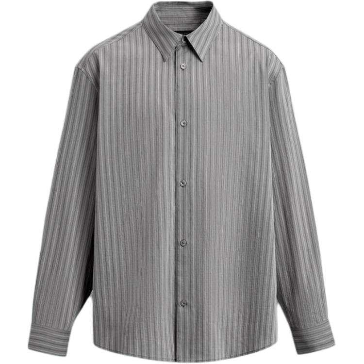 ZARA Shirts Men's Zebra Print Gray Lapel Moderate