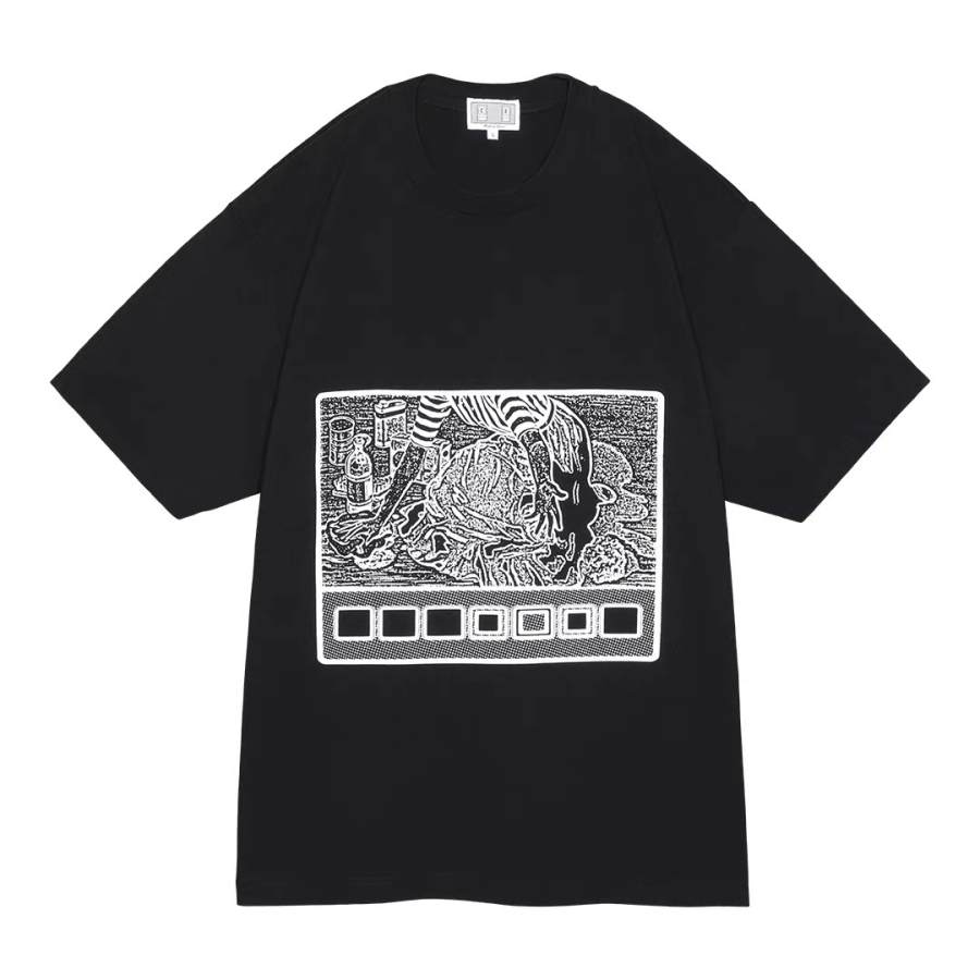 Cav Empt T Shirts Unisex Black Crew Neck Moderate Straight Fit