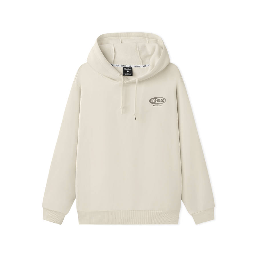Skechers Sweatshirts Unisex Ivory White 001J Hooded Thickened Regular