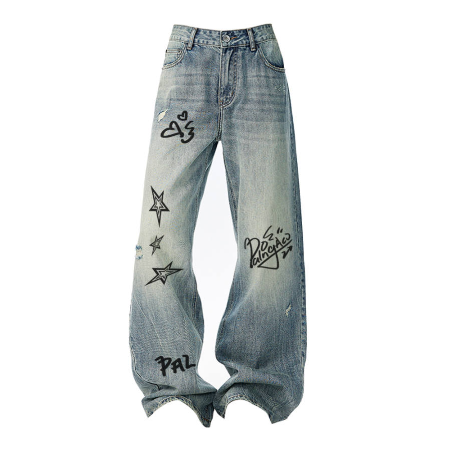 PAL ONGACO Jeans Unisex Nostalgic Blue Moderate Wide Leg Pants