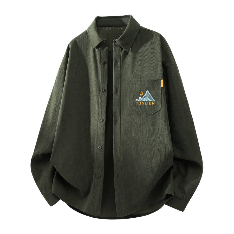 Tonlion Shirts Unisex Lapel Moderate Shirt