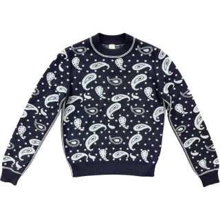 HERMES Knitwear Women's Dark Blue Crew Neck Moderate Straight Fit