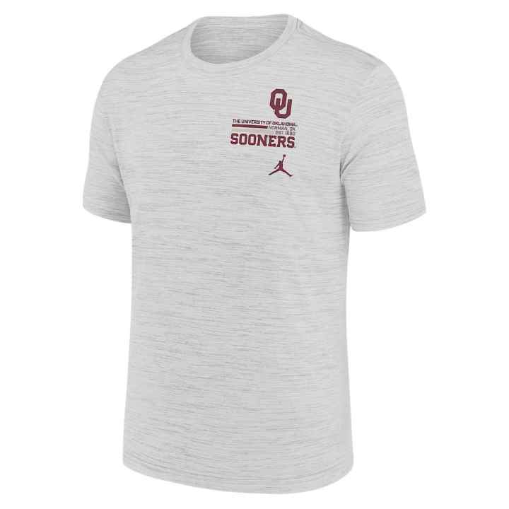 Jordan Jordan Oklahoma Campus Chest Stack Velocity Men's Jordan Brand Dri FIT College T Shirt