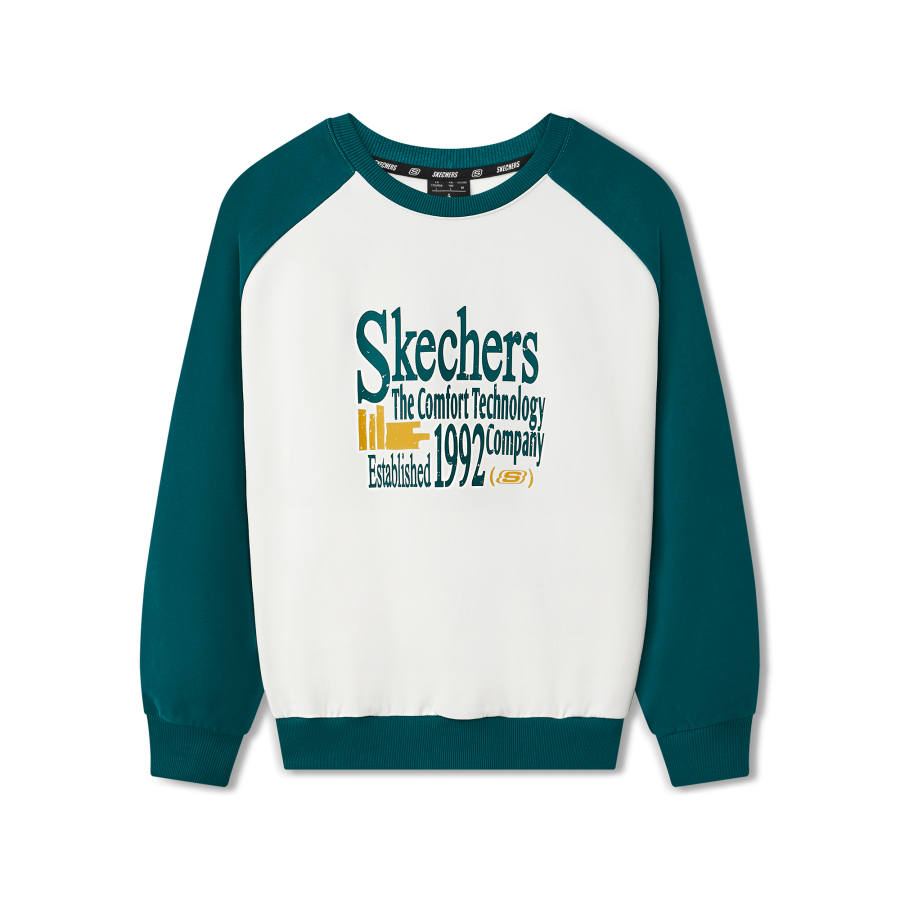 Skechers Sweatshirts Unisex Marshmallow White 0074 Crew Neck Moderate Regular