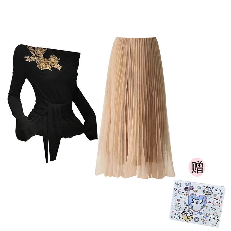 MARIE·COCO Two Piece Skirt Sets Women's Asymmetrical Collar Moderate Mid Length
